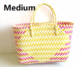 Woven Portable Striped Color Matching Beach Fashion Women's Bag