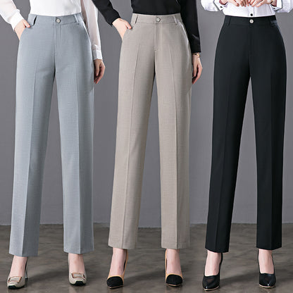 Women's High-Waist Casual Loose-fitting Straight-leg Pants