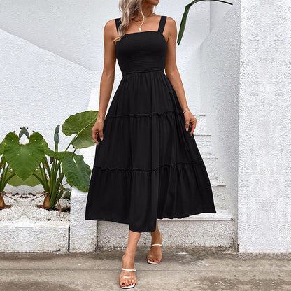 Women's Solid Color Sling Summer Dress