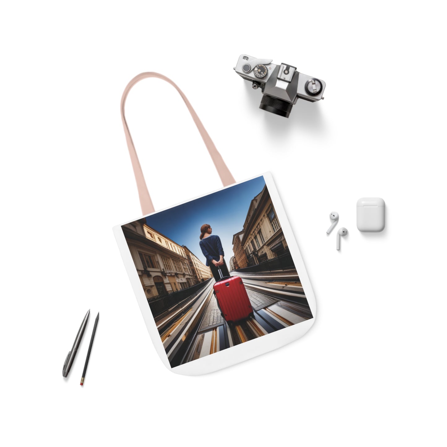 Canvas Tote Bag, 5-Color Straps