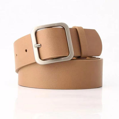 Women's Wide New Retro Alloy Square Buckle Belt