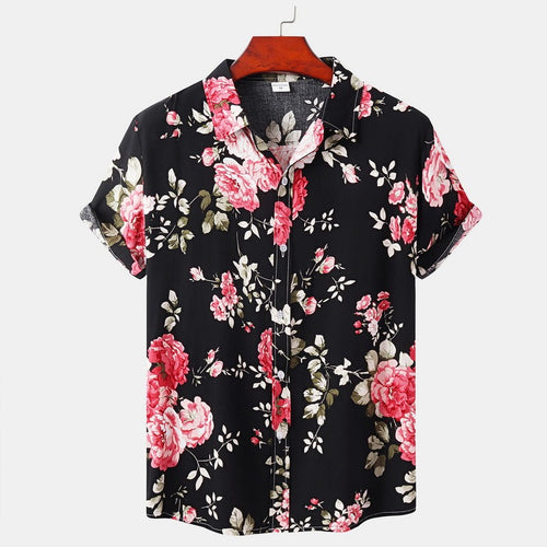 Summer Men's Hawaiian Shirt Short Sleeve