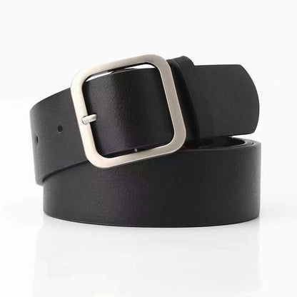 Women's Wide New Retro Alloy Square Buckle Belt