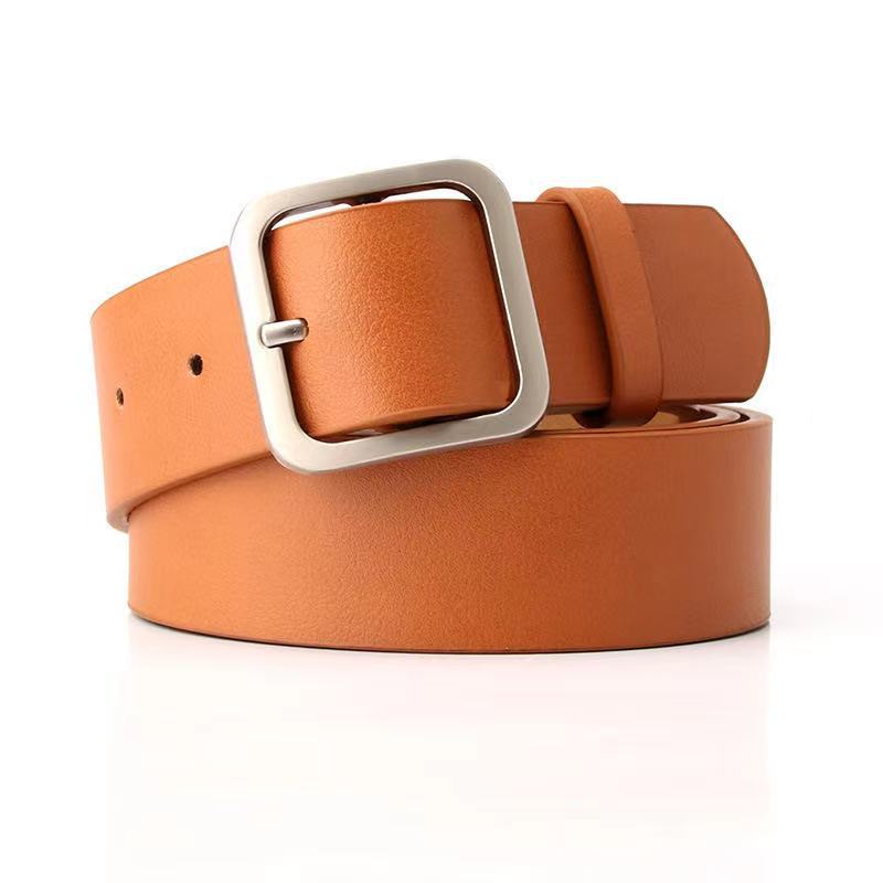 Women's Wide New Retro Alloy Square Buckle Belt