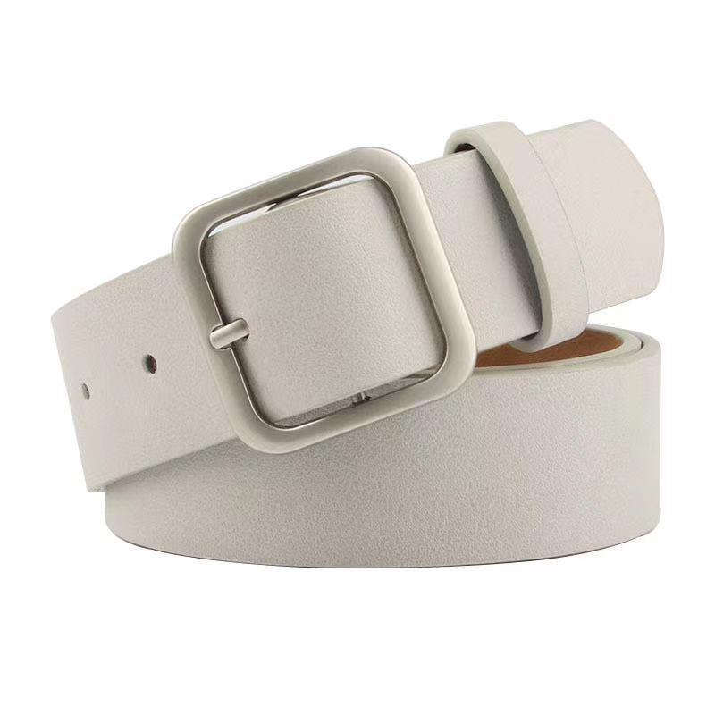 Women's Wide New Retro Alloy Square Buckle Belt