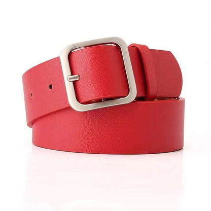 Women's Wide New Retro Alloy Square Buckle Belt