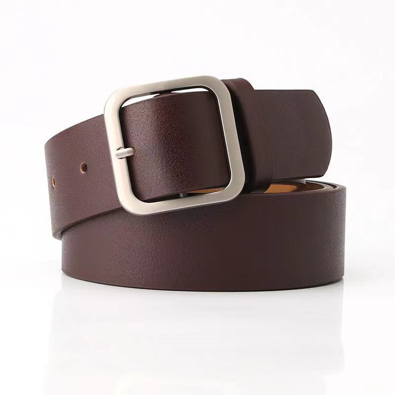 Women's Wide New Retro Alloy Square Buckle Belt