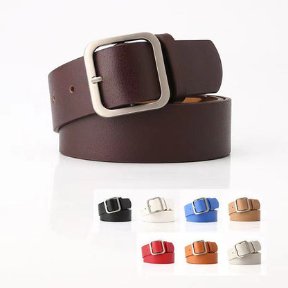 Women's Wide New Retro Alloy Square Buckle Belt