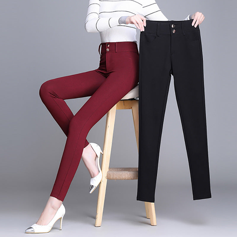 Fall Autumn And Winter Plus Velvet Thick Trousers